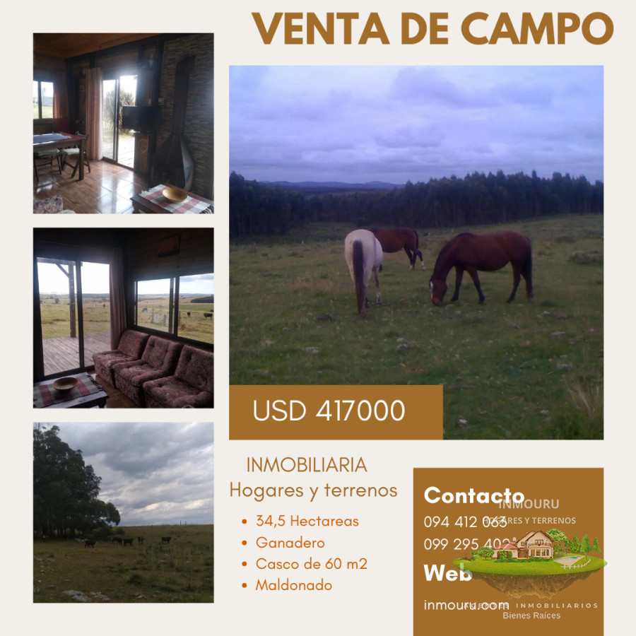 Campo Ref.1764 - VENTA de CAMPO de 34,5 ha en MALDONADO