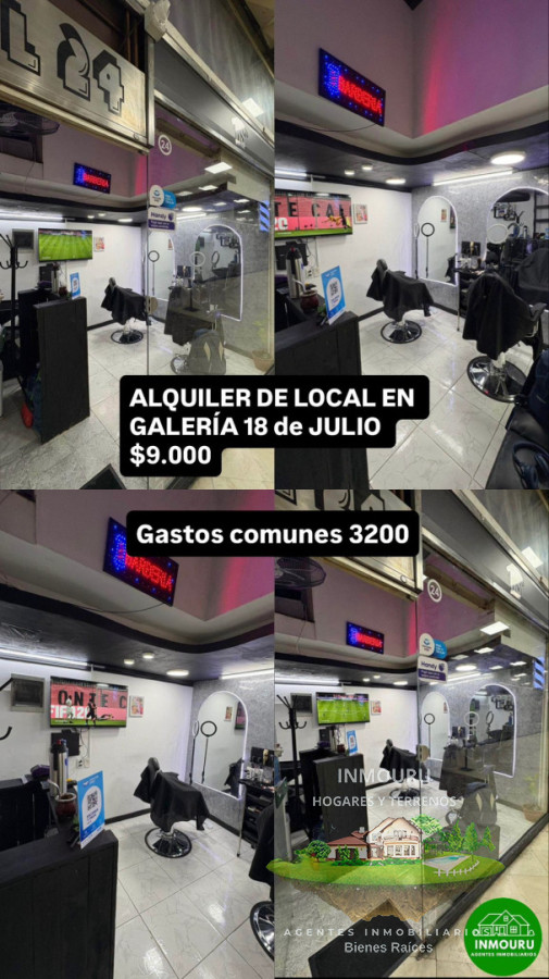 Local Comercial ID.2365 - ALQUILER LLAVE COMERCIAL LOCAL EN GALERIA 18 DE JULIO