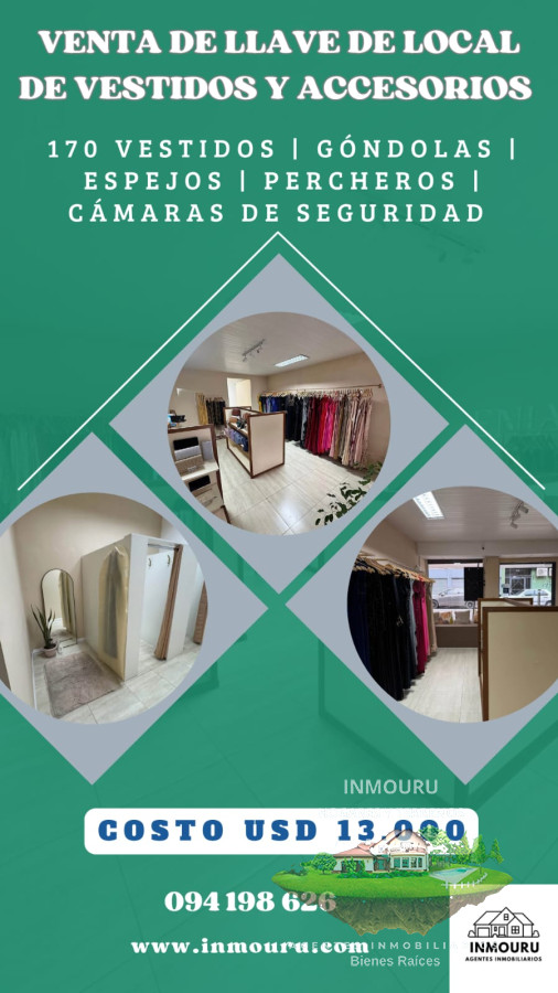 Local Comercial ID.1302 - Venta de llave de local de vestidos y accesorios 