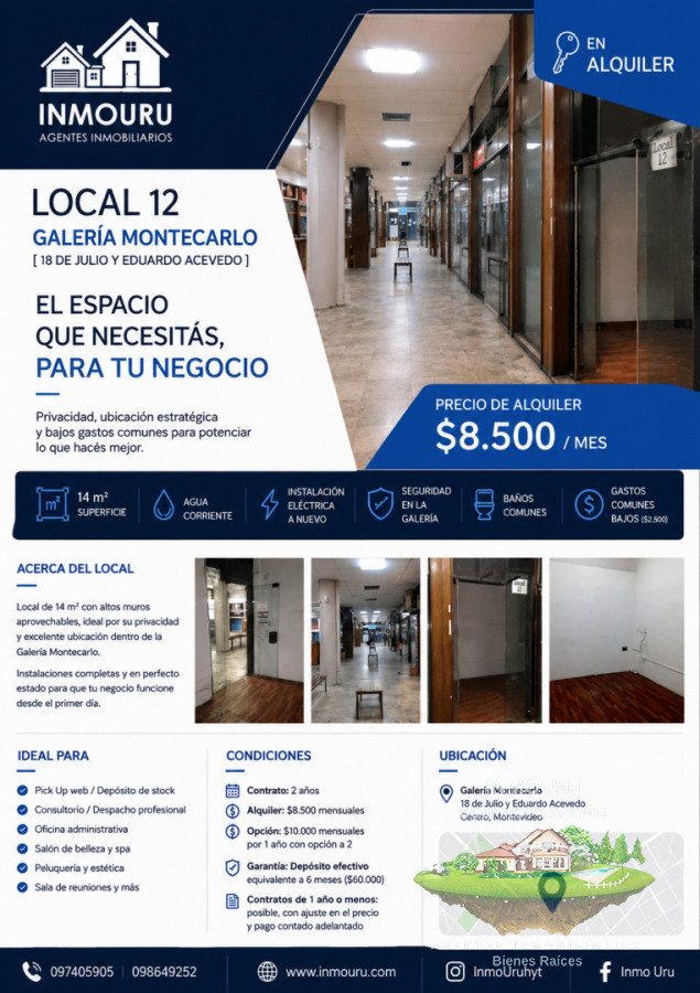 Local Comercial ID.2947 - Local en alquiler sobre 18 de Julio