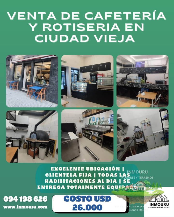 Local Comercial ID.1239 - Venta de Cafetería y Rotisería en Ciudad Vieja  