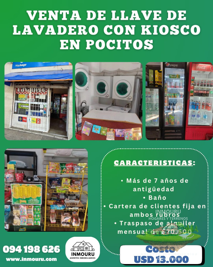 Local Comercial ID.1123 - Venta llave de lavadero con kiosco en Pocitos