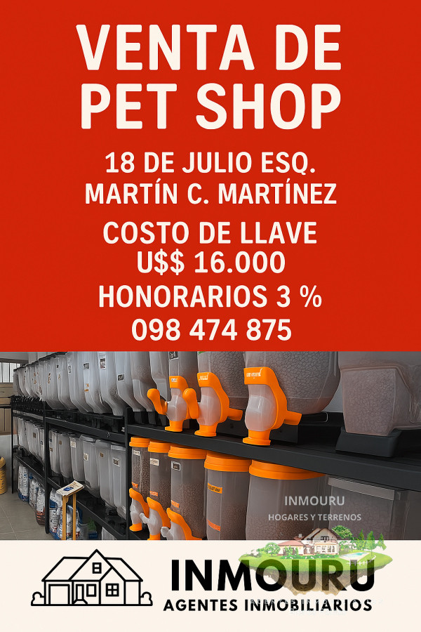 Local Comercial ID.1042 - Venta de llave de Pet Shop en Tres Cruces 
