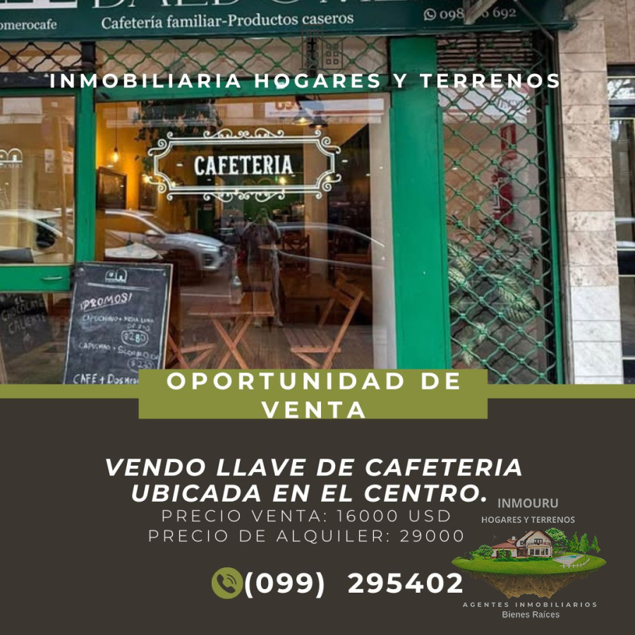 Local Comercial ID.2133 - Vendo  llave de  cafetería en excelente ubicada en el Centro de Montevideo