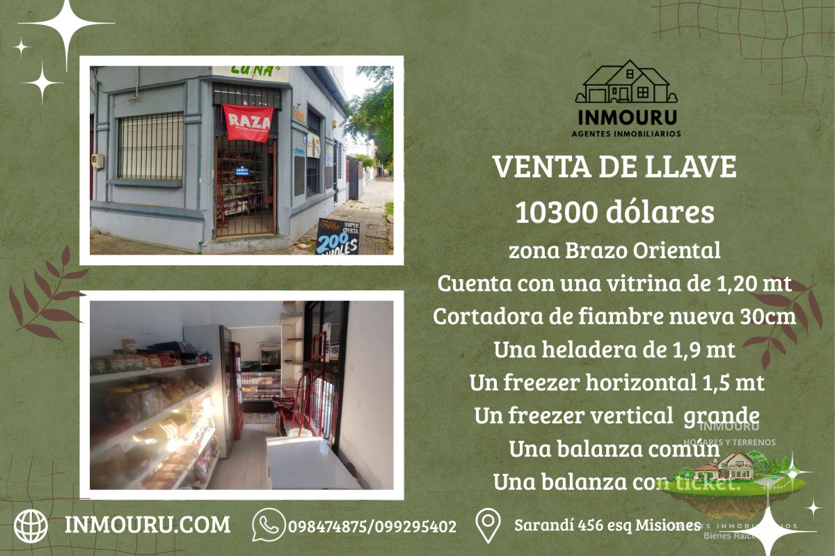 Local Comercial ID.1129 - Venta de llave en Brazo Oriental