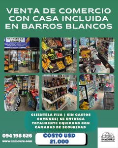Venta de local comercial con casa en Barros Blancos 