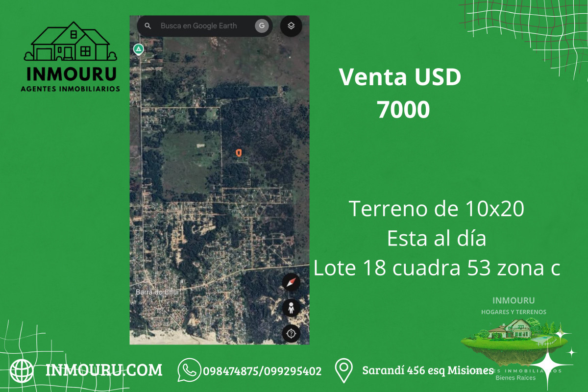 Terreno ID.1268 - Venta de terreno en Chuy Brasil
