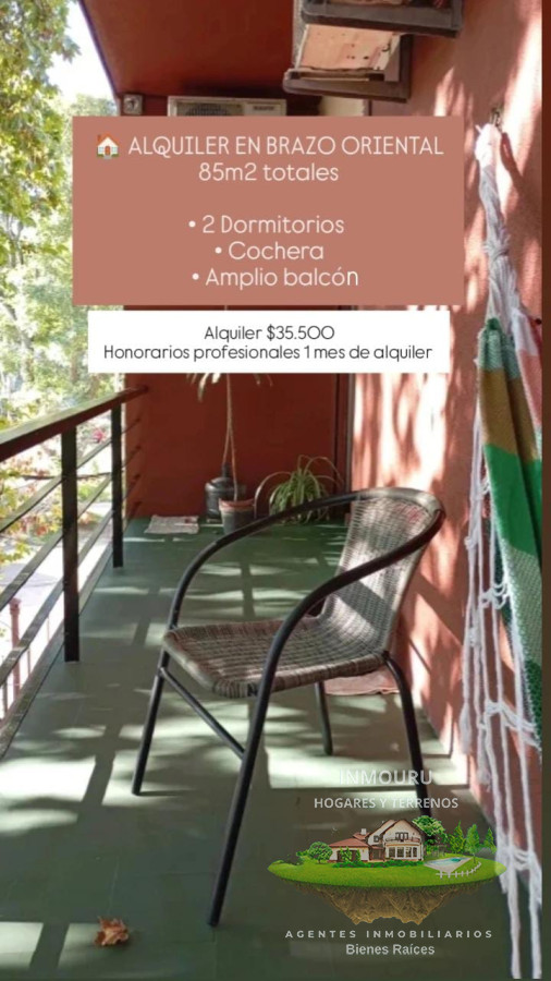 Apartamento ID.745 - Se alquila apto tipo casa en altos, 2 dormitorios, garaje, Brazo Oriental