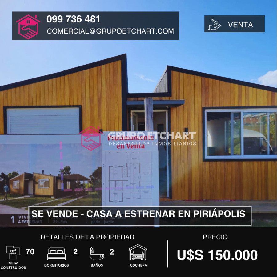 Casa ID.37 - Casa en venta Piriápolis 2 dormitorios 2 baños.