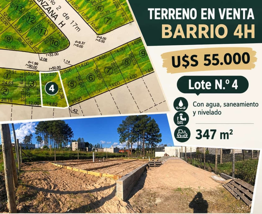 Terreno en venta 4H