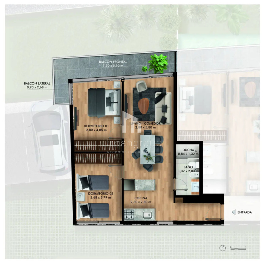 Apartamento ID.65 - Apartamento en Venta 2 Dormitorios See Bosque Av. Roosvellt