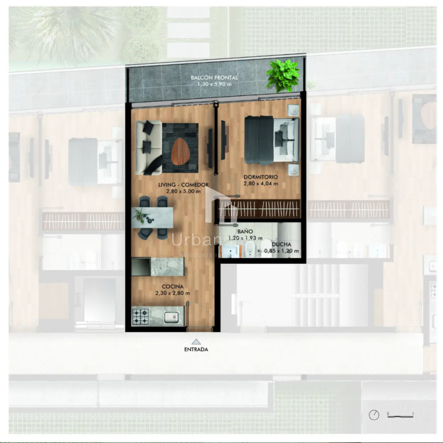 Apartamento ID.63 - Apartamento en Venta 1 Dormitorio See Bosque Av. Roosvelt