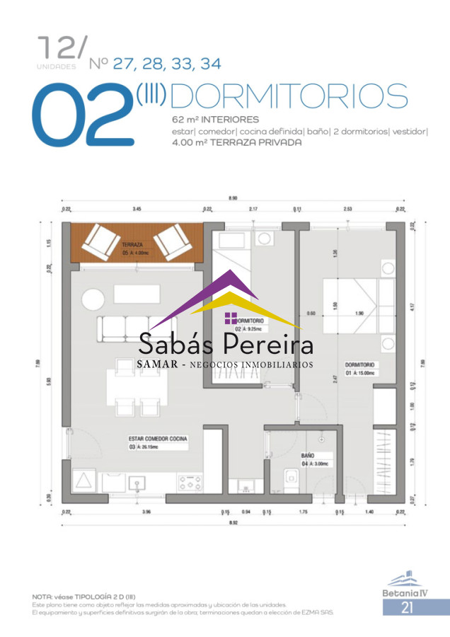 Apartamento ID.41516 - Venta de Apartamentos de 1, 2 y 3 dormitorios en Maldonado
