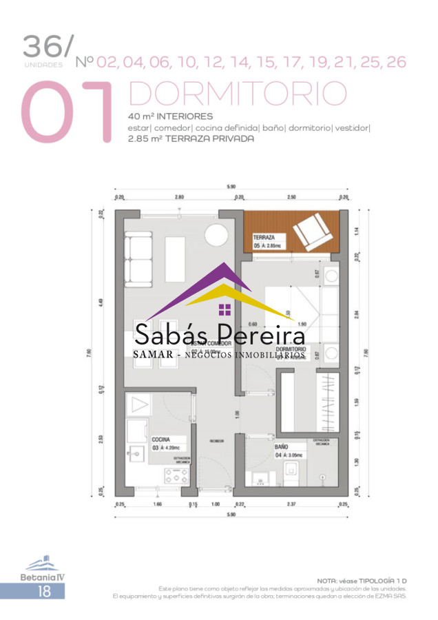 Apartamento ID.41516 - Venta de Apartamentos de 1, 2 y 3 dormitorios en Maldonado