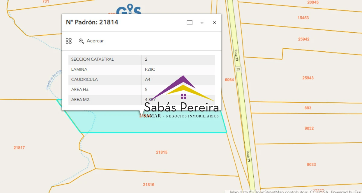 Chacra ID.41659 - Venta de Chacra sobre la Ruta 39