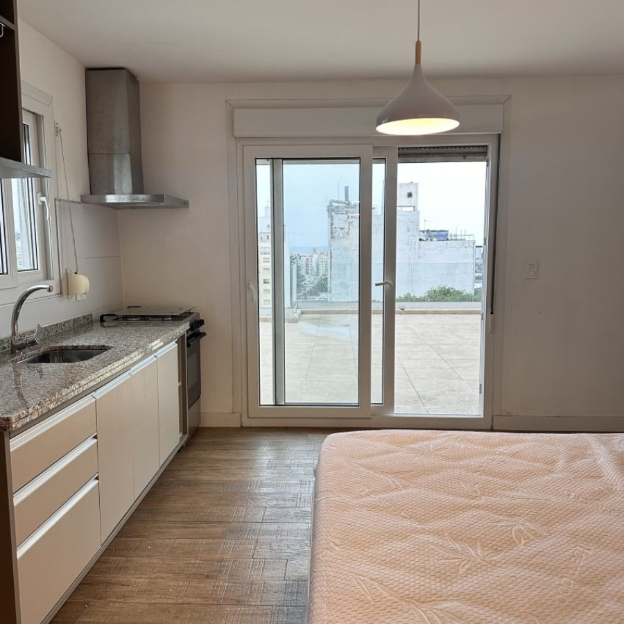 Apartamento ID.186 - Alquiler apartamento monoambiente semi amoblado en Punta Carretas piso 8 con gran terraza.