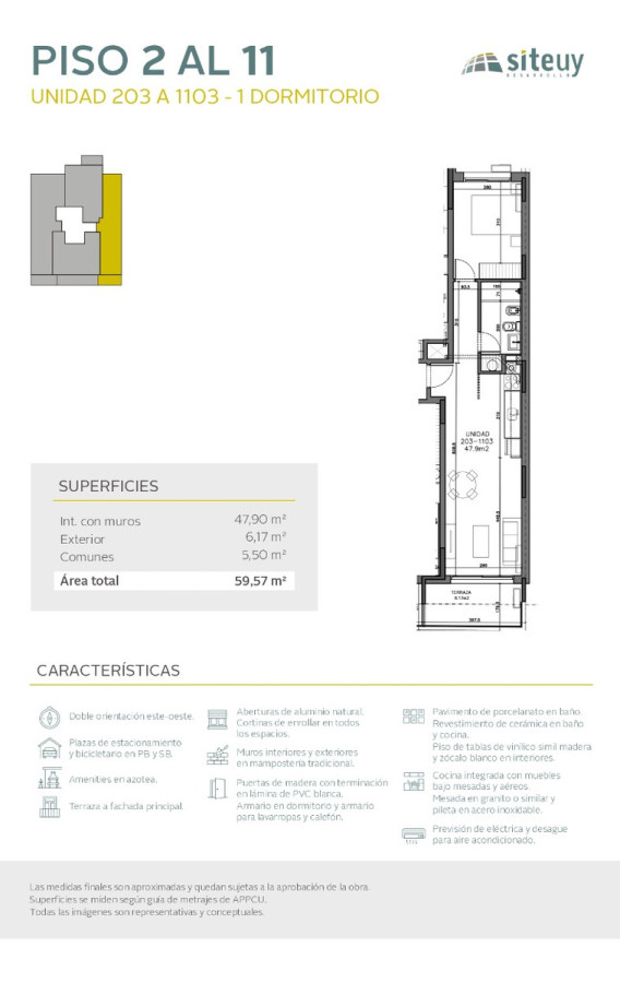 Apartamento ID.17 - Venta Apartamento A Estrenar La Blanqueada 1 Dormitorio Con Terraza Y Amenities