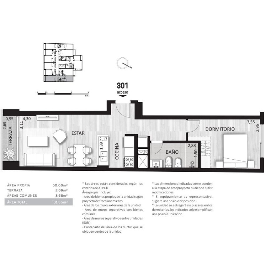 Apartamento ID.202 - Venta apartamento, Cordon, 1 dormitorio a estrenar.