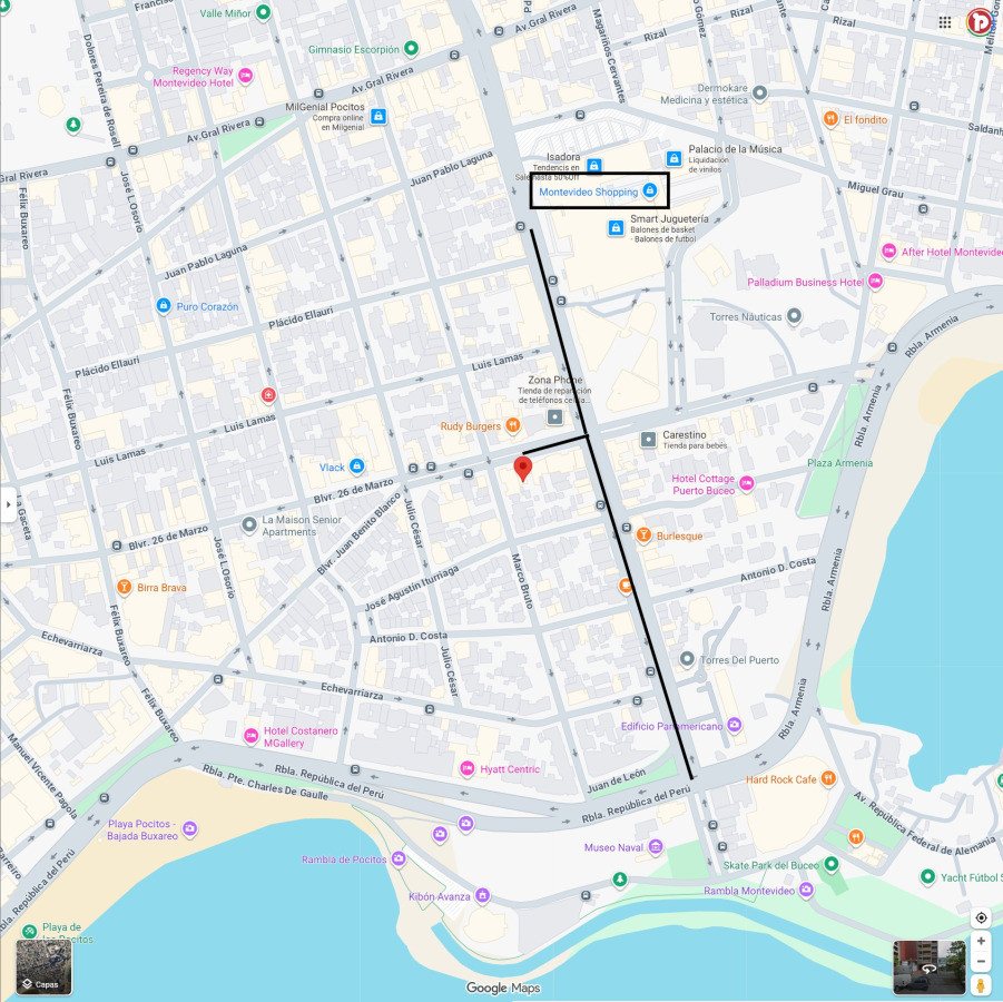 Apartamento ID.105 - Alquiler Monoambiente en Pocitos con Patio Terraza opción garaje.