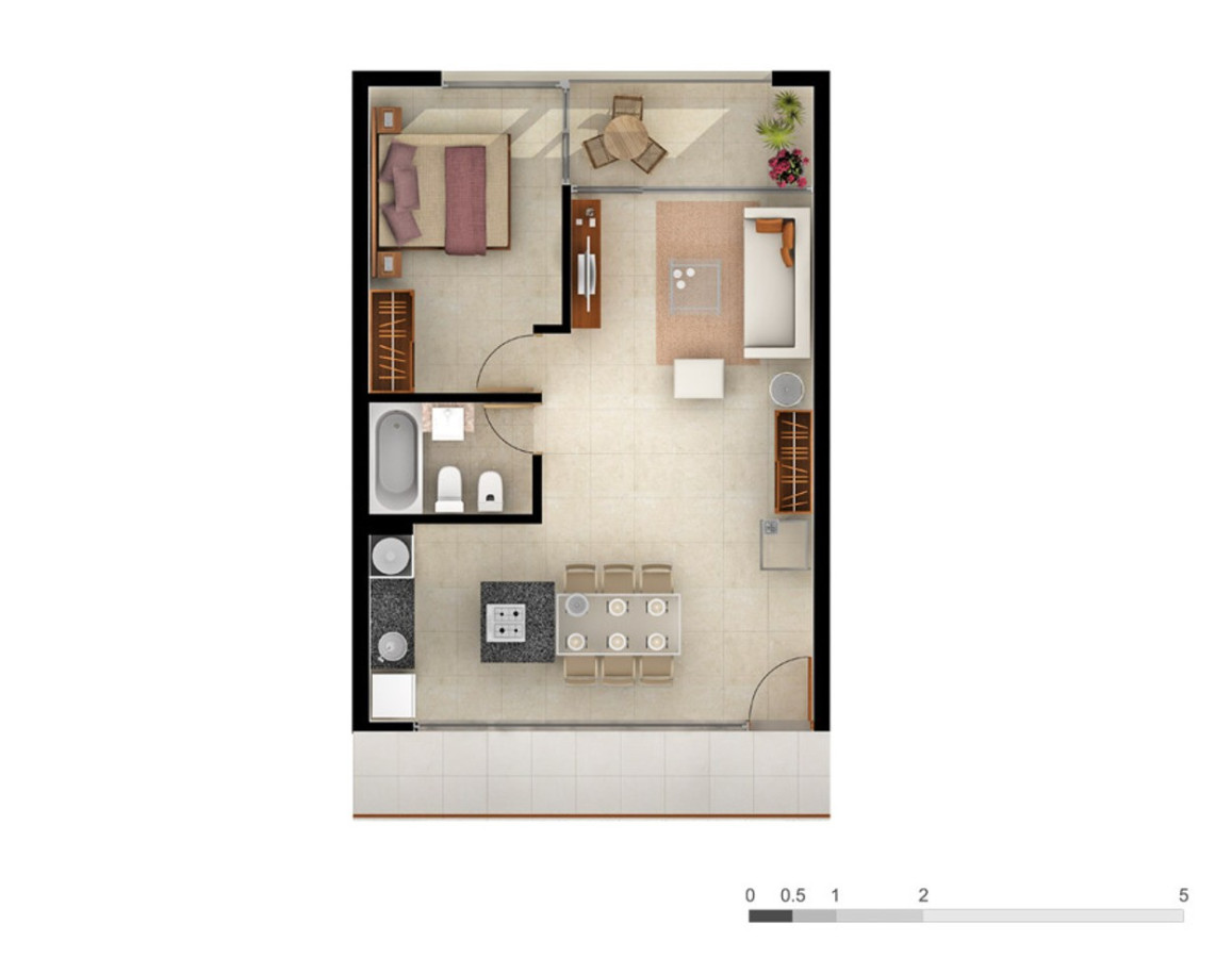 Apartamento ID.21 - Apartamento de 1 Dorm, Gala Puerto, Peninsula, Punta del Este