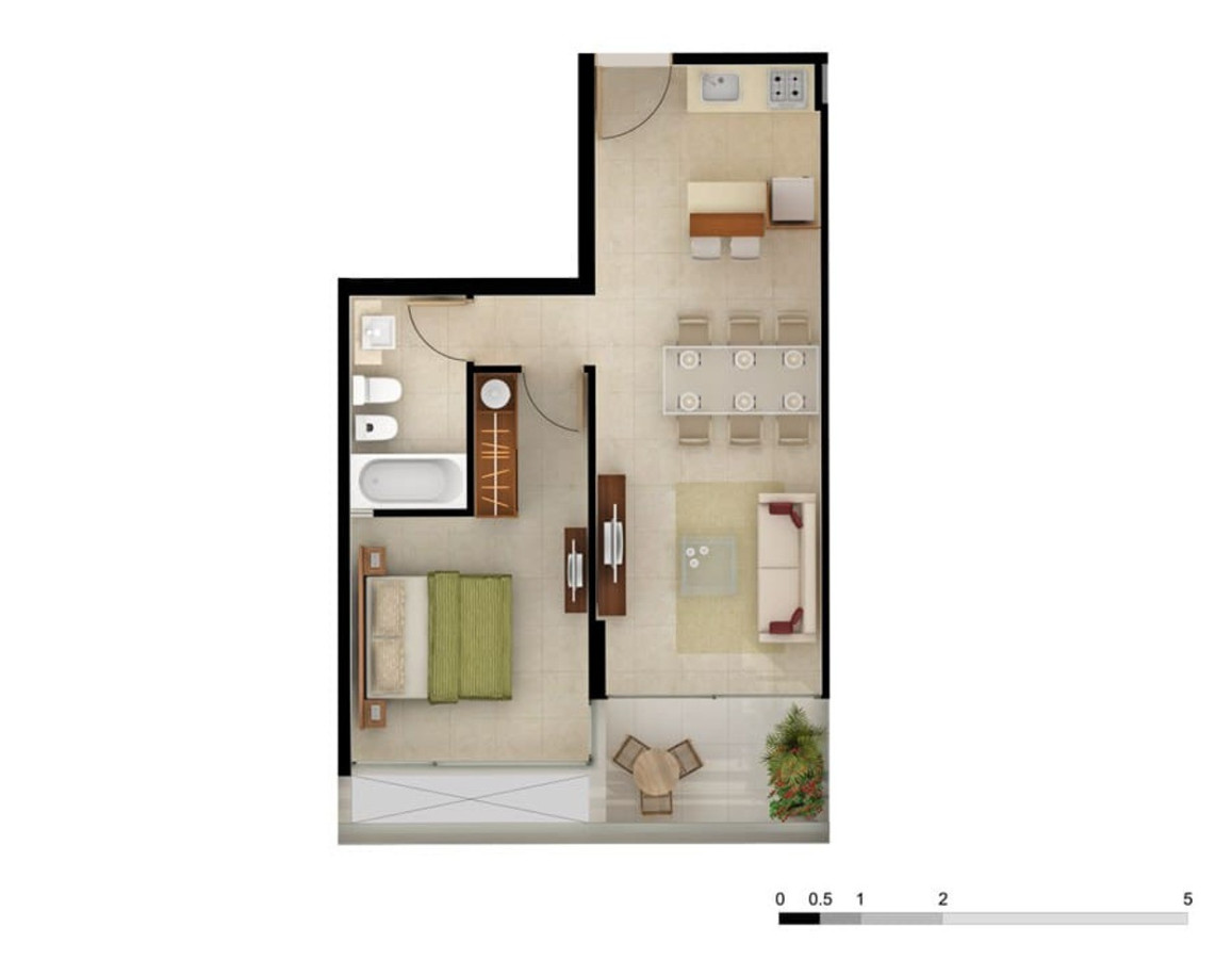 Apartamento ID.27 - Moderno y funcional Apto. 1 Dorm. Gala Vista, Punta del Este