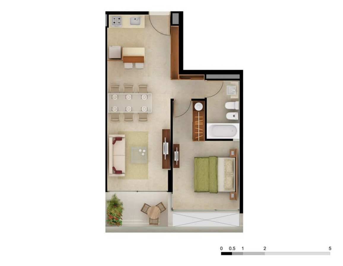 Apartamento ID.32 - Apartamento 1 Dormitorio, Piso alto, Gala Vista, Punta del Este