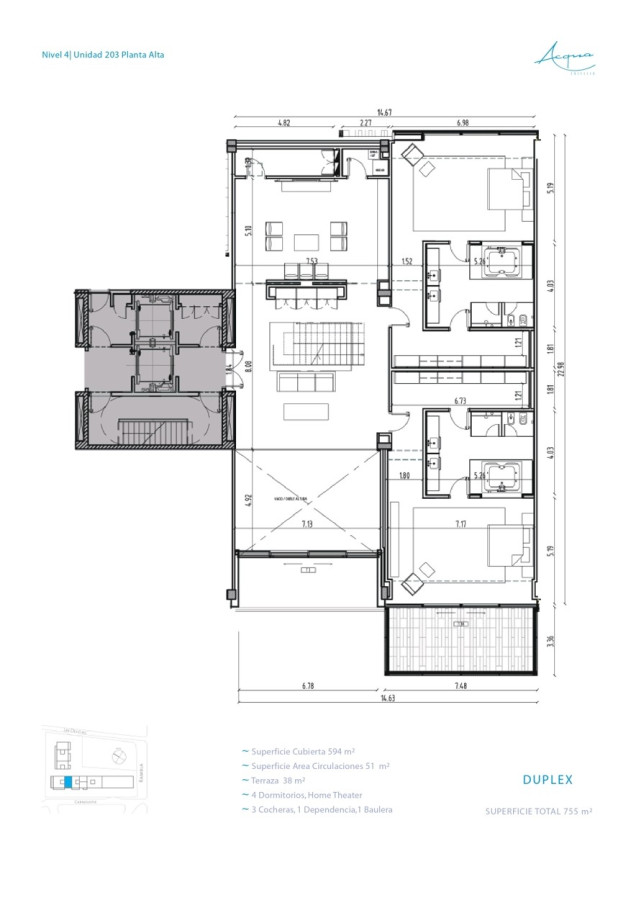 Apartamento ID.496 - Lujoso Apartamento de 4 Suites, Acqua