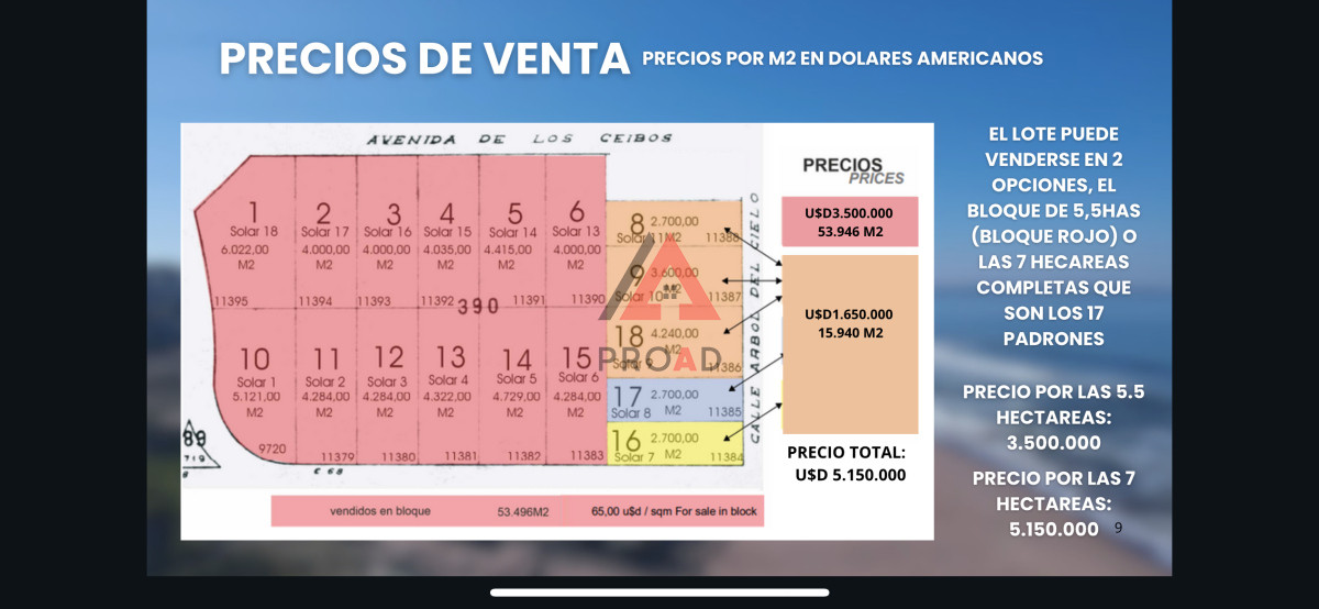 Terreno ID.23 - Lote de 7 hectareas frente al mar, perfecto para proyecto!