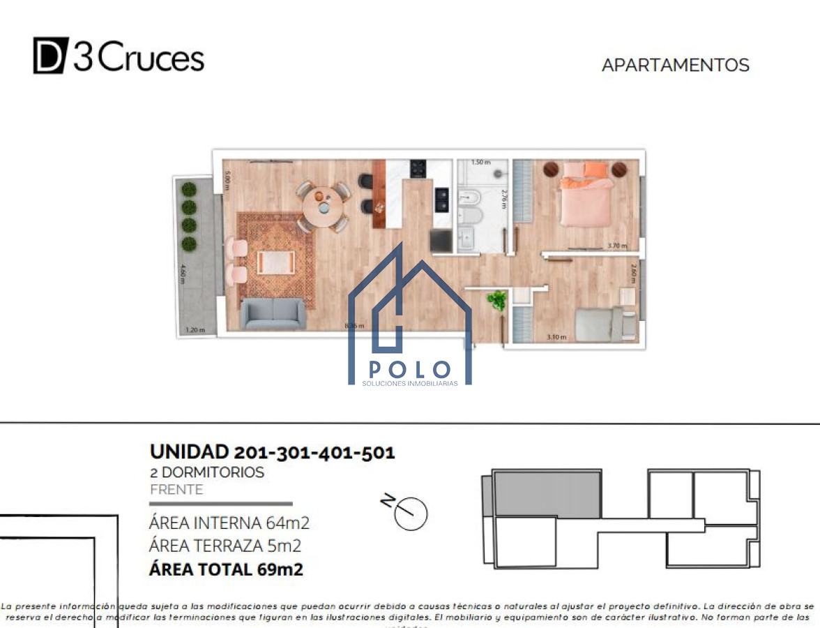 Apartamento ID.56 - Apartamento 1 dormitorio en Tres Cruces