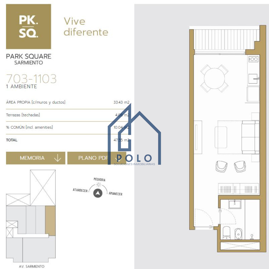 Apartamento ID.86 - Park Square Sarmiento 