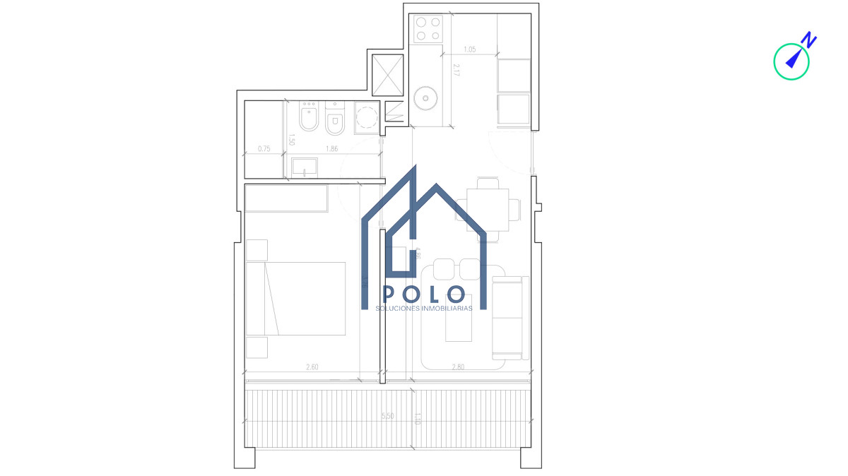 Apartamento ID.41 - Apartamento 1 dormitorio en La blanqueada