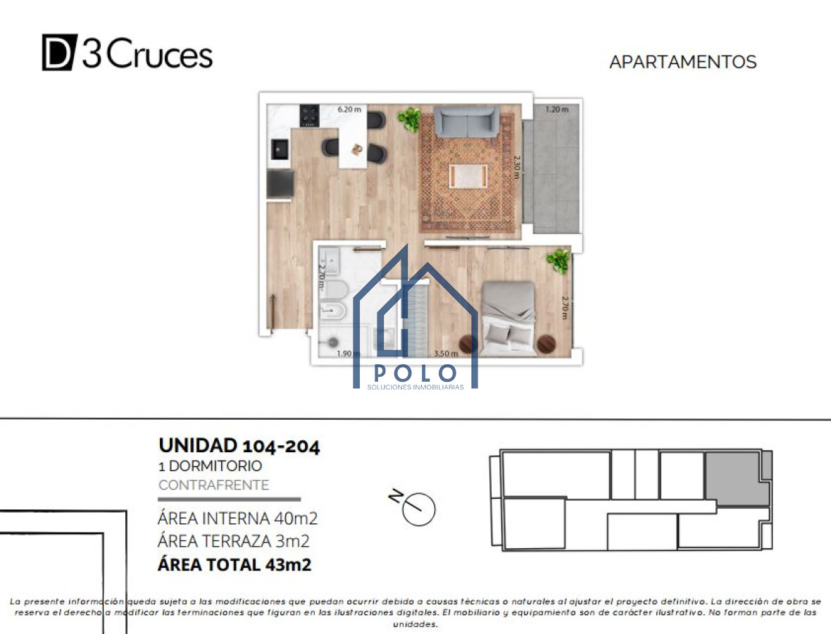 Apartamento ID.56 - Apartamento 1 dormitorio en Tres Cruces