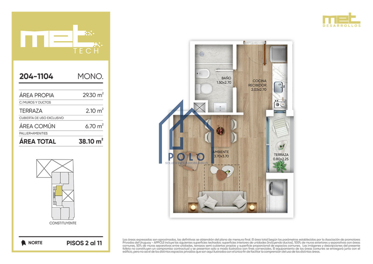 Apartamento ID.6 - Venta Monoambiente en Cordón 