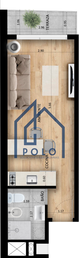 Apartamento ID.15 - Monoambiente Nouveau Soho