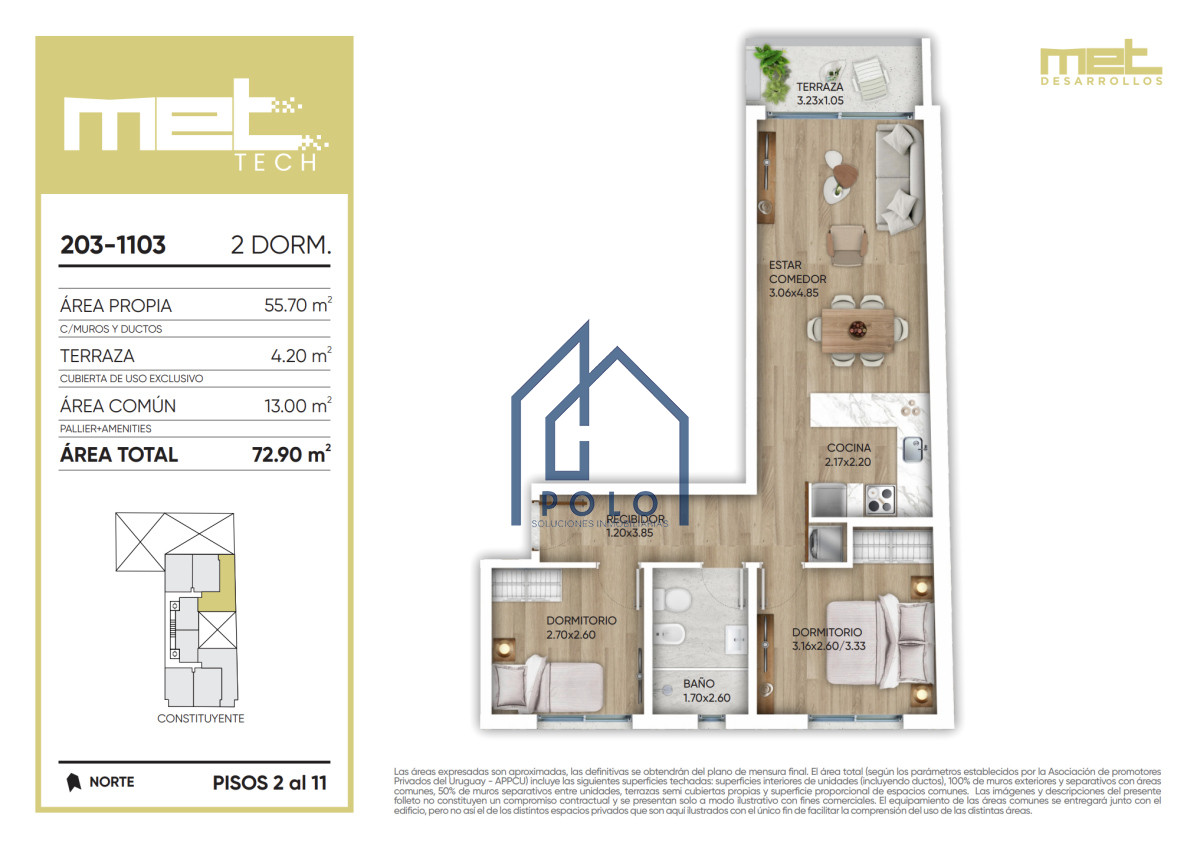Apartamento ID.5 - Apartamento 2 dormitorios en Cordón 