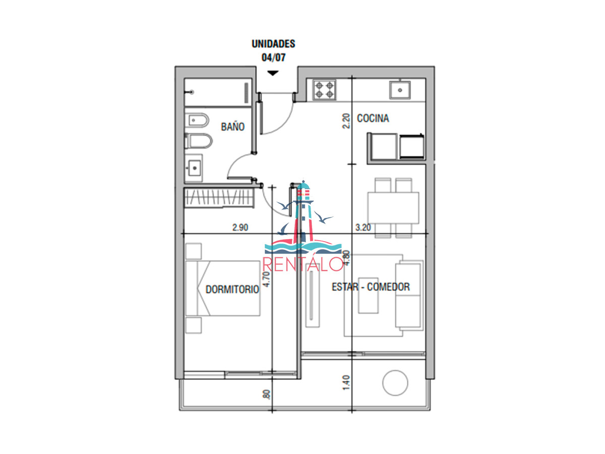 Apartamento ID.258 - Apartamento en pozo en Punta del este 1 dormitorio