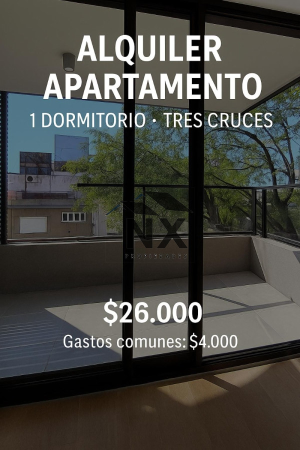 Apartamento ID.22 - Alquiler Apartamento 1 Dormitorio En Tres Cruces, Balcon, Patio, Gimnasio, T
