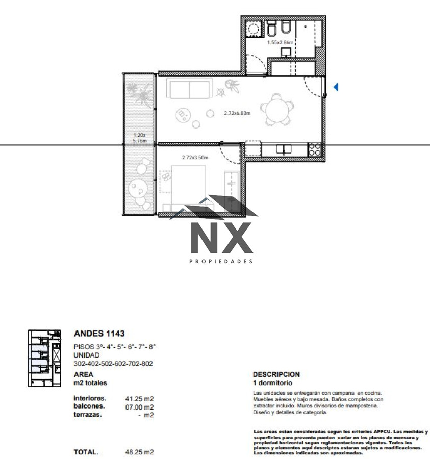 Apartamento ID.120 - Venta Apartamento 1 Dormiotorio Balcon Estrena Marzo 2026