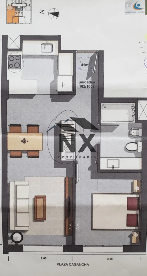 Apartamento ID.111 - Alquiler Apartamento 1 Dormitorio, Centro, T