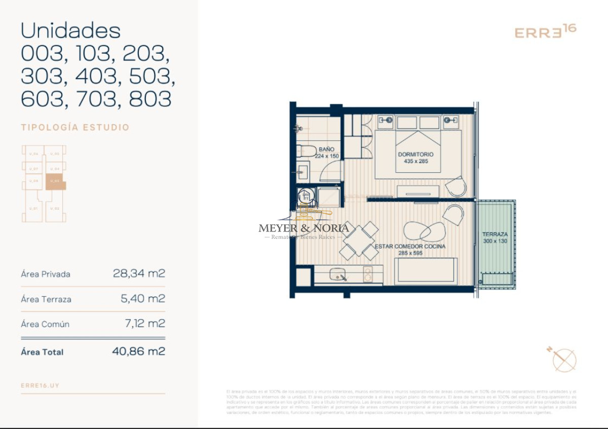 Apartamento ID.144 - Apto de un dormitorio, cocina americana, baño y terraza, cochera opcional.