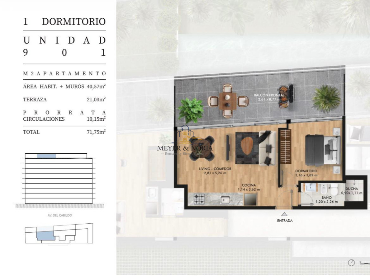 Apartamento ID.183 - Apto de un dormitorio, Av Roosevelt
