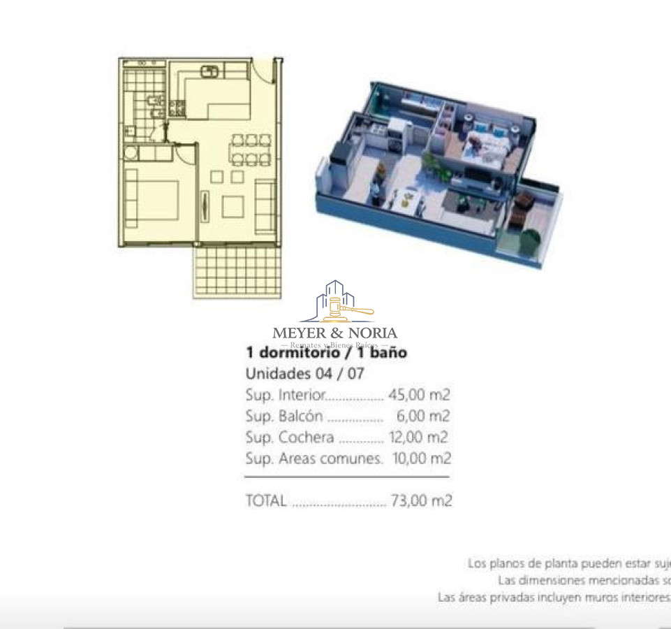 Apartamento ID.225 - Apartamento de 1 dormitorio con cochera y servicios