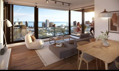 Venta de apartamento, monoambiente con patio exclusivo.