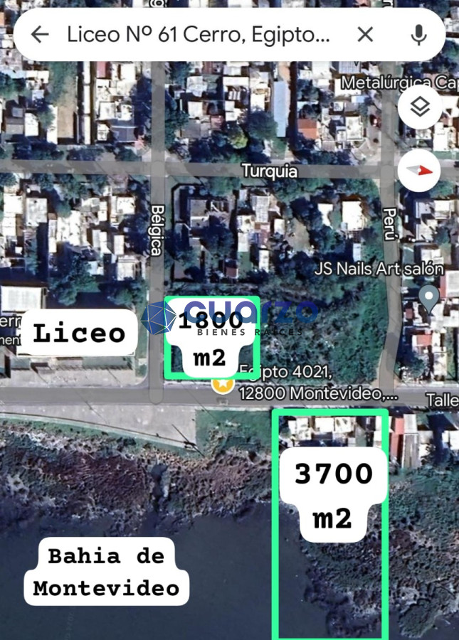 Terreno ID.14 - Venta. Gran Terreno Esquina. Cerro. Inmejorable Ubicación. 1800m2
