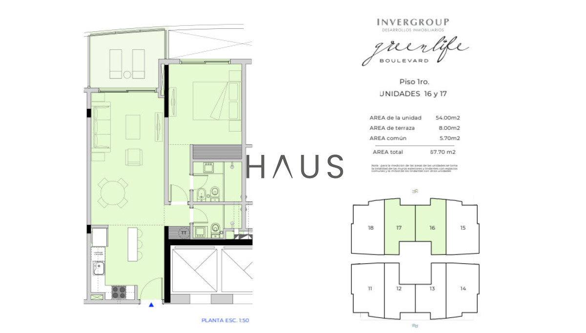 Apartamento ID.444 - Preventa apartamento 1 dormitorio y 2 baños  - Greenlife Boulevard, Punta del Este