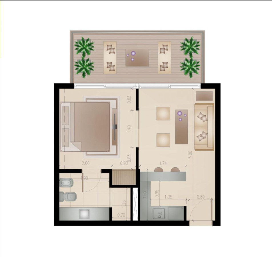 Apartamento ID.183 - Monoambiente en venta en Condo-Hotel 2122 