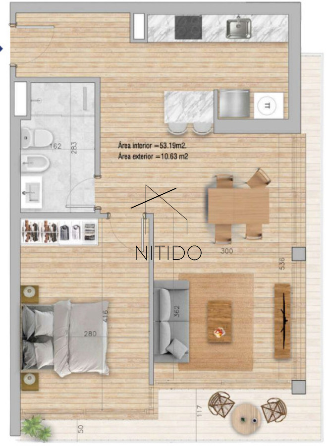 Apartamento ID.435 - Apto en Roosevelt, 1 dormitorio 