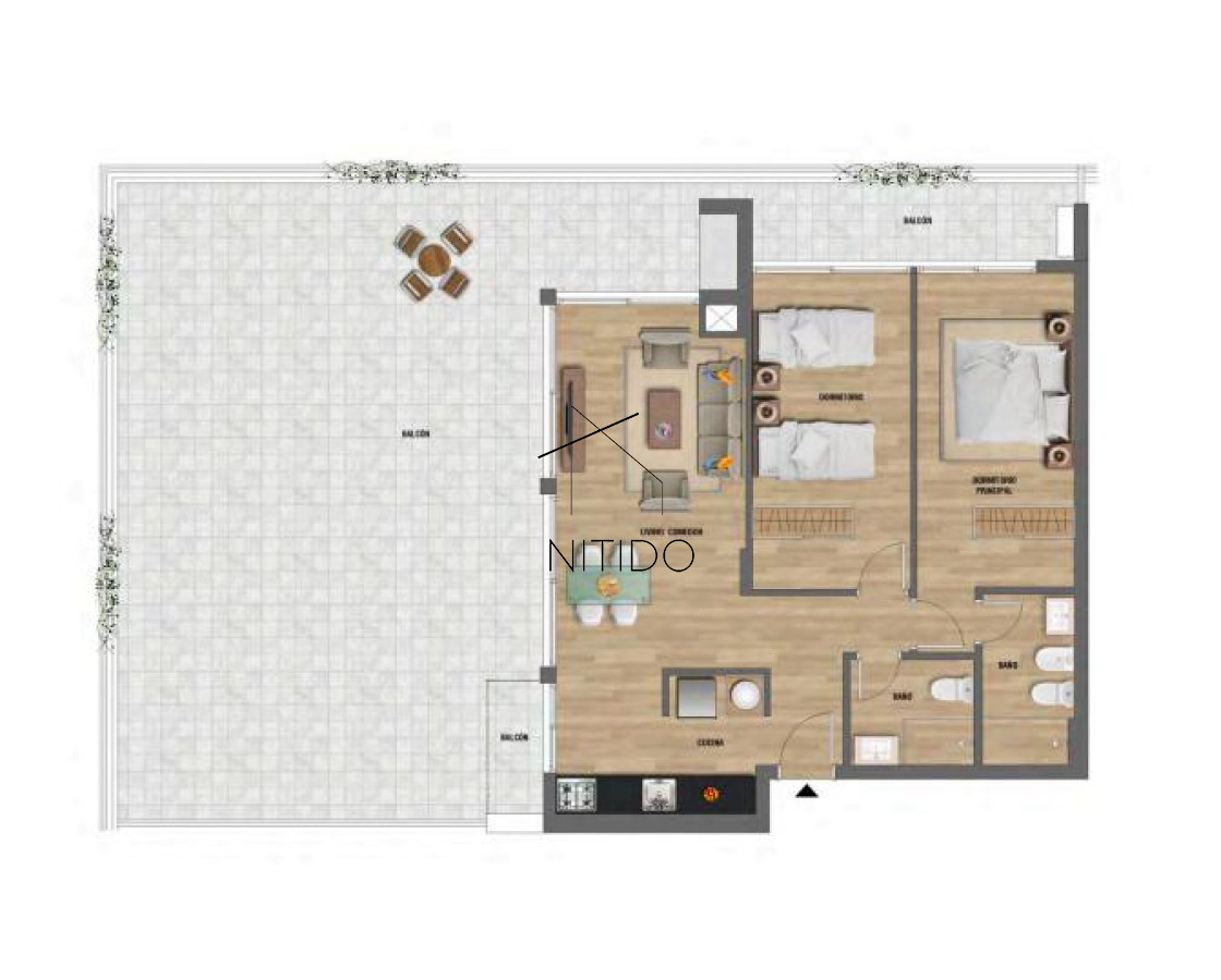 Apartamento ID.19 - Mansa wave 2 dormitorios con parrillero propio