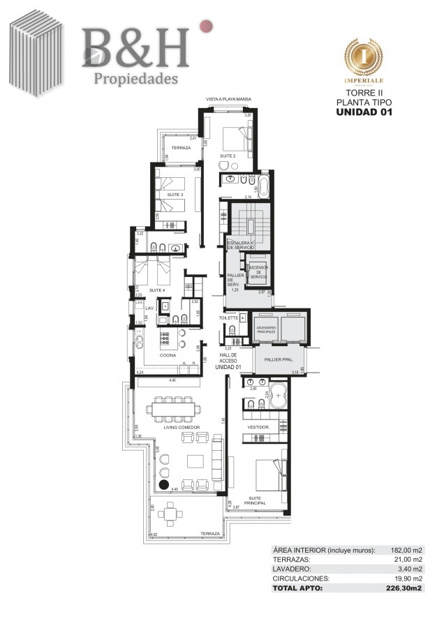 Apartamento ID.3653 - Brava, 3 dormitorios y dependencia