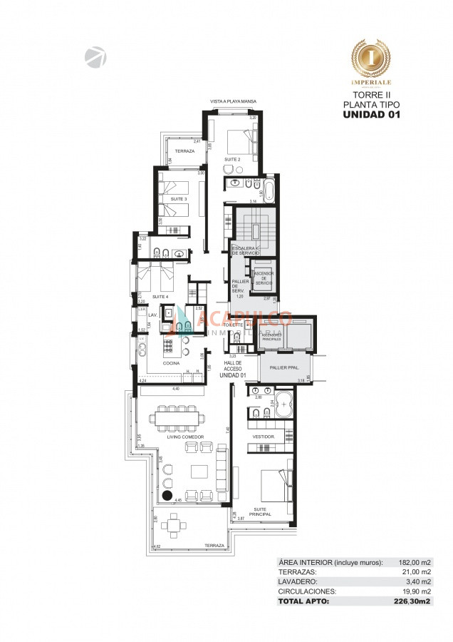 Apartamento ID.4506 - Brava, 3 dormitorios y dependencia